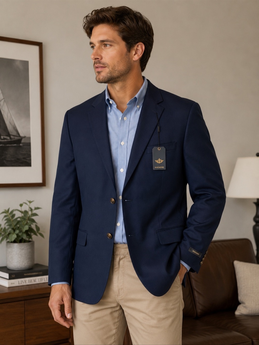 Dockers Blue Sport Coat Classic Tailored Fit